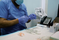 MSF medical mobile teams vaccinating Elderly people and frontline Healthcare workers in a nursing home in Tripoli.