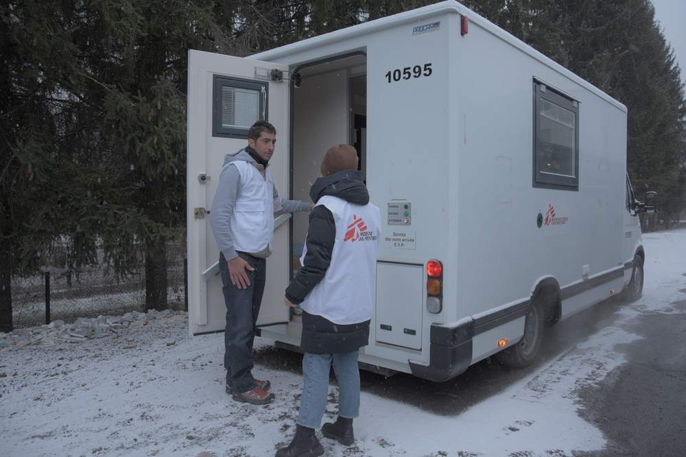 Medical mobile units have been sent inside Ukraine by MSF to provide medical assistance to people who are trying to cross in Poland to flee the war in their country - Polish-Ukrainian border, March 09, 2022