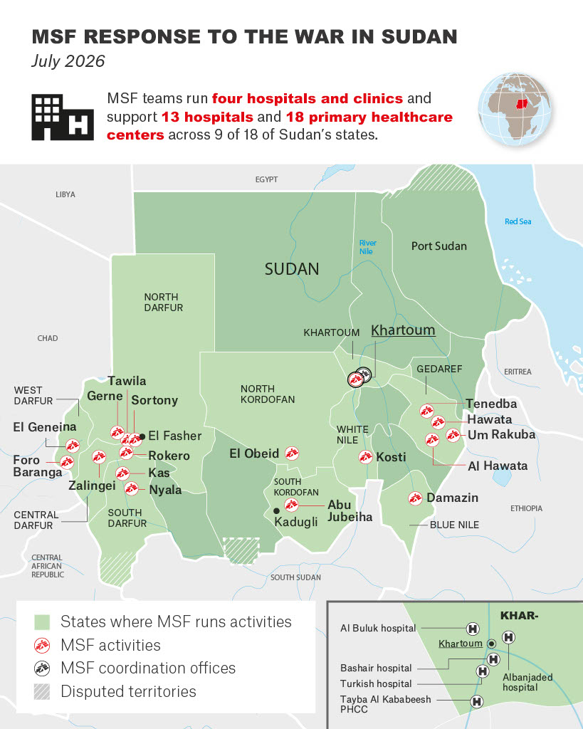 War in Sudan: MSF activities across the region